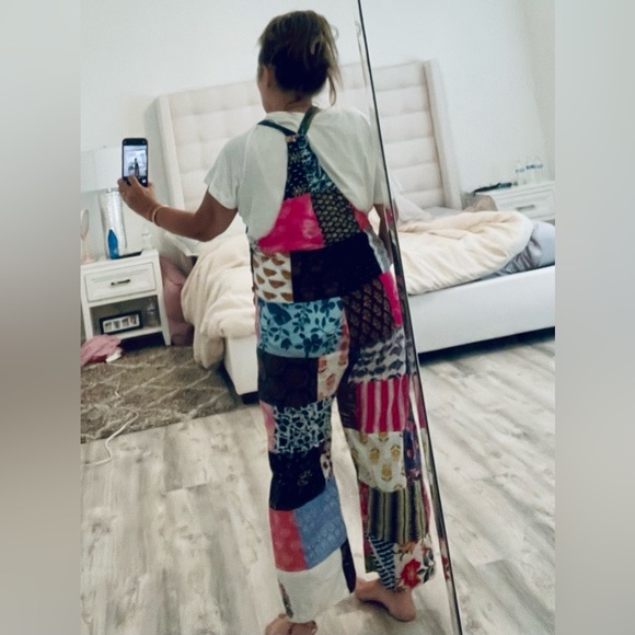 KATHMANDU IMPORTS COLORFUL BOHEMIAN PATCHWORK HAREM JUMPSUIT OVERALLS OS NEW - Picture 11 of 11